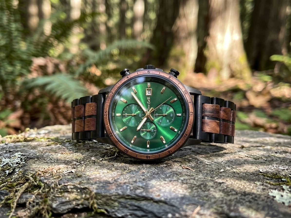 The Emerald Karoo Chronograph Wooden Watch - Karoo Earth