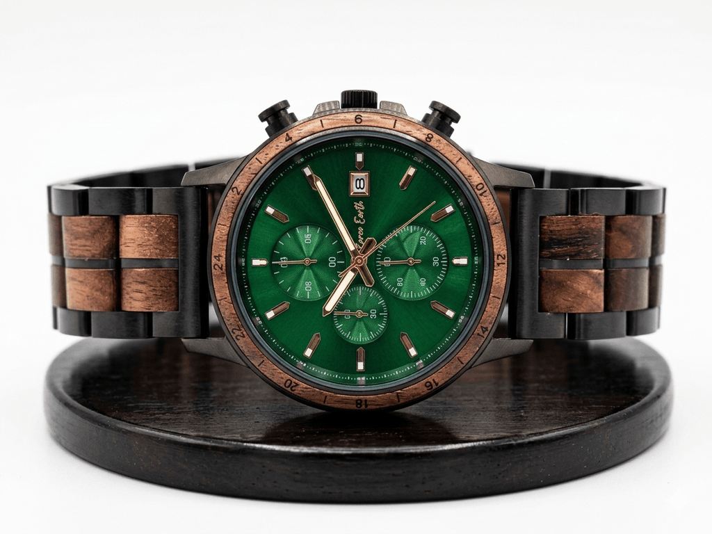 The Emerald Karoo Chronograph Wooden Watch - Karoo Earth