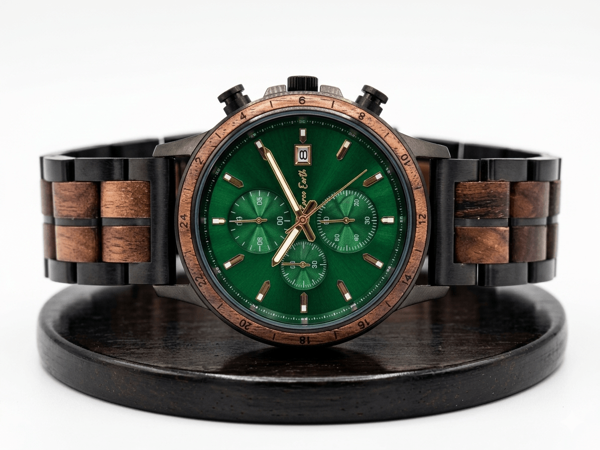 The Emerald Karoo Chronograph Wooden Watch - Karoo Earth