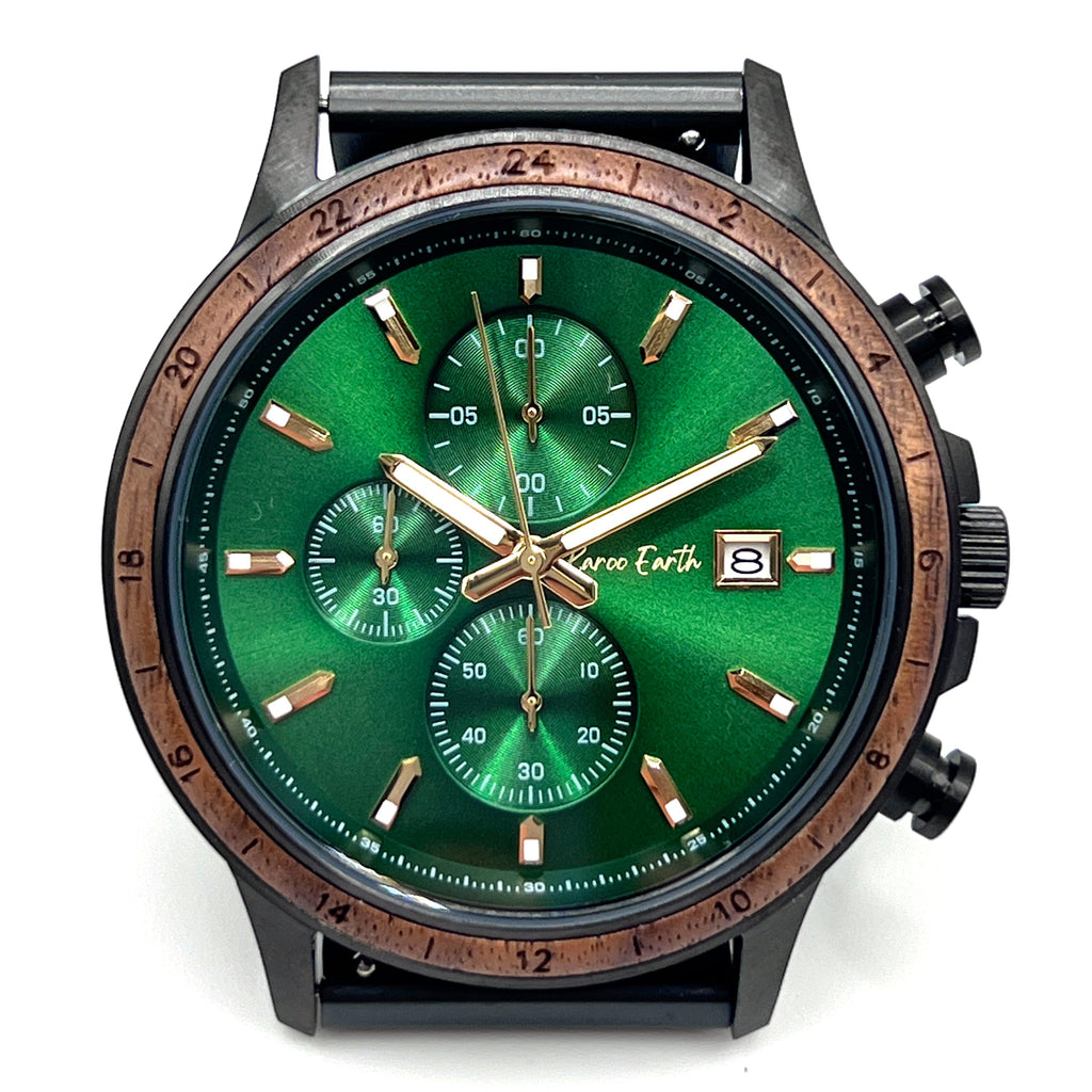 The Emerald Karoo Chronograph Wooden Watch - Karoo Earth