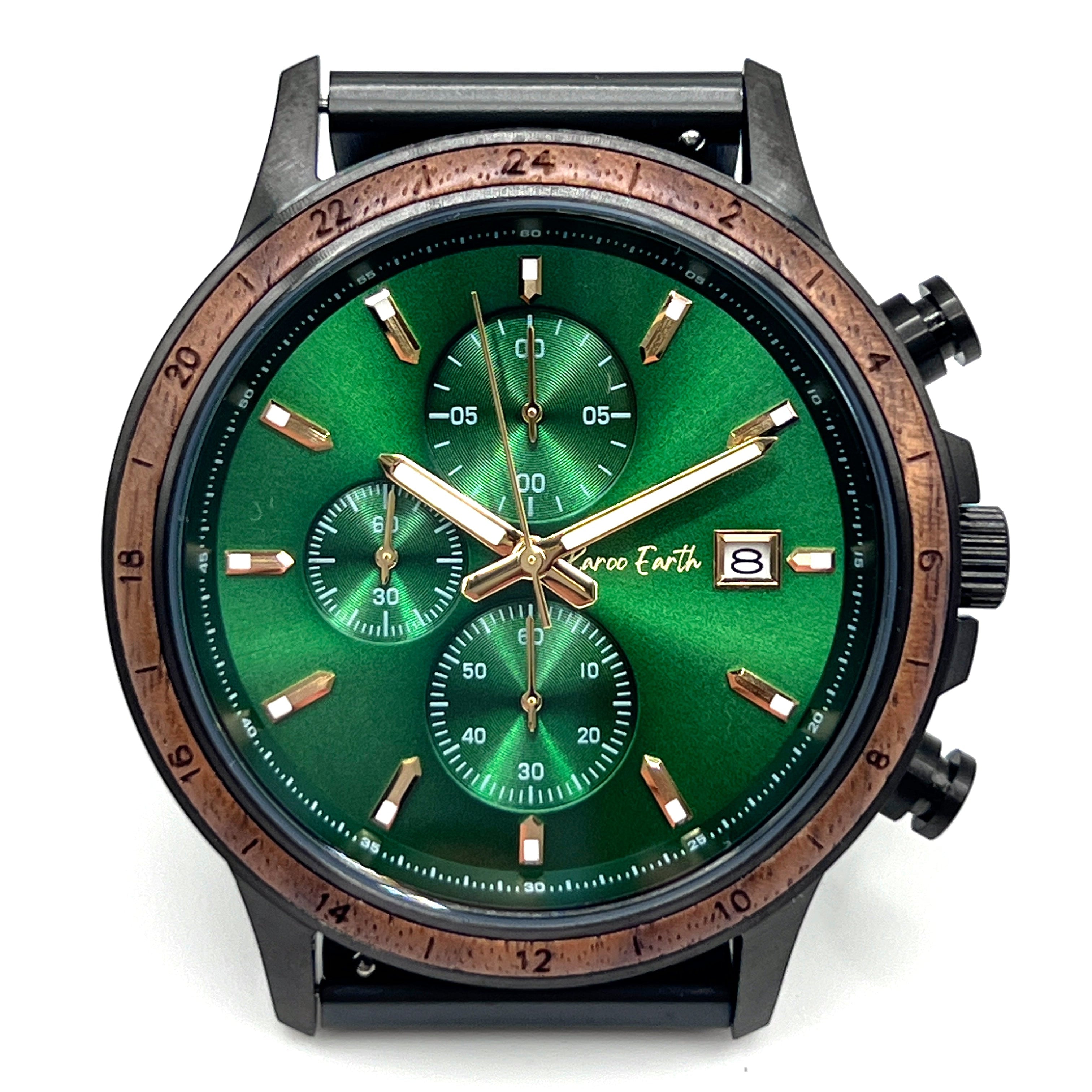 The Emerald Karoo Chronograph Wooden Watch - Karoo Earth