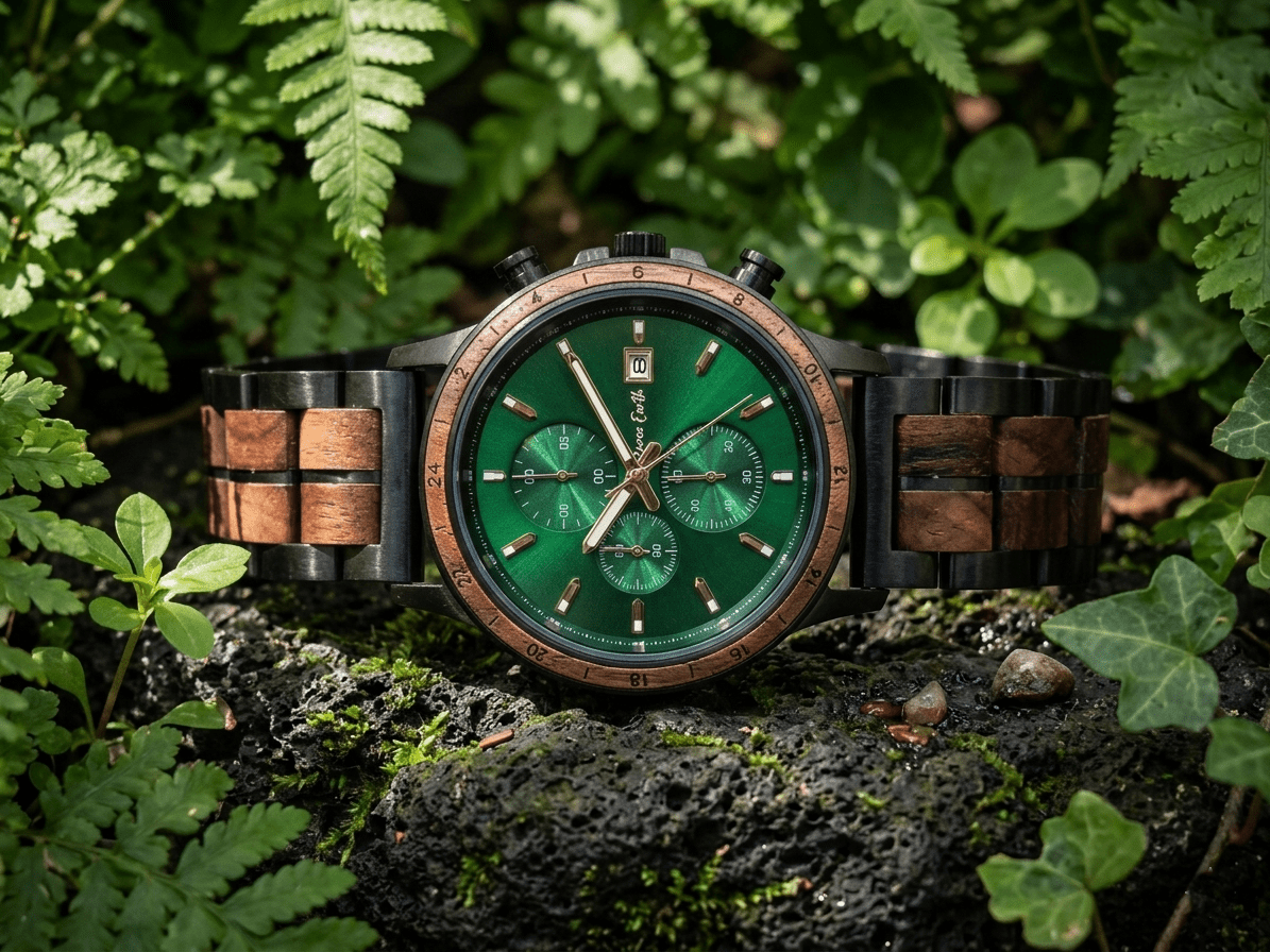 The Emerald Karoo Chronograph Wooden Watch - Karoo Earth