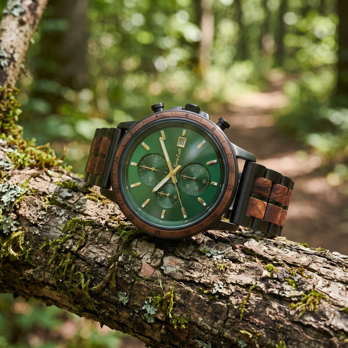 The Emerald Karoo Earth Chronograph Wooden Watch - Karoo Earth