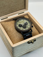 The Green Sandalwood Karoo Earth Chronograph Quartz Wooden Watch - Karoo Earth