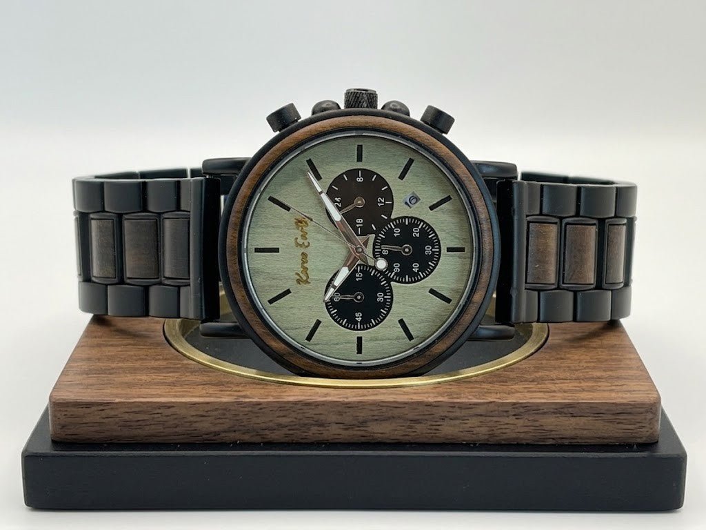 The Green Sandalwood Karoo Earth Chronograph Quartz Wooden Watch - Karoo Earth