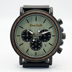 The Green Sandalwood Karoo Earth Chronograph Quartz Wooden Watch - Karoo Earth