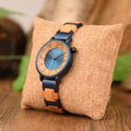 The Ladies Olive Wood and Blue Steel Men's Quartz Watch - Karoo Earth