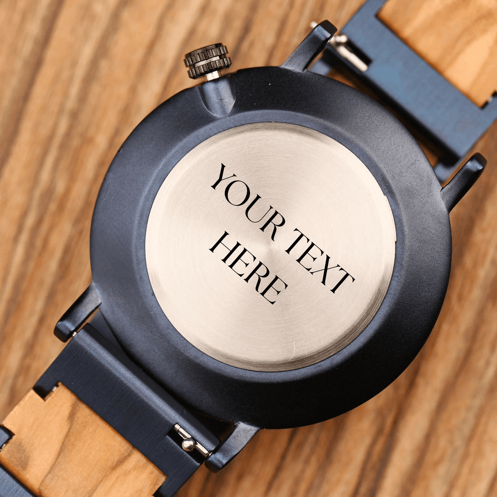 The Ladies Olive Wood and Blue Steel Men's Quartz Watch - Karoo Earth