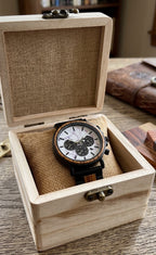 The Marble and Zebra Wood Karoo Earth Chronograph Wooden Watch - Karoo Earth