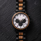 The Marble and Zebra Wood Karoo Earth Chronograph Wooden Watch - Karoo Earth