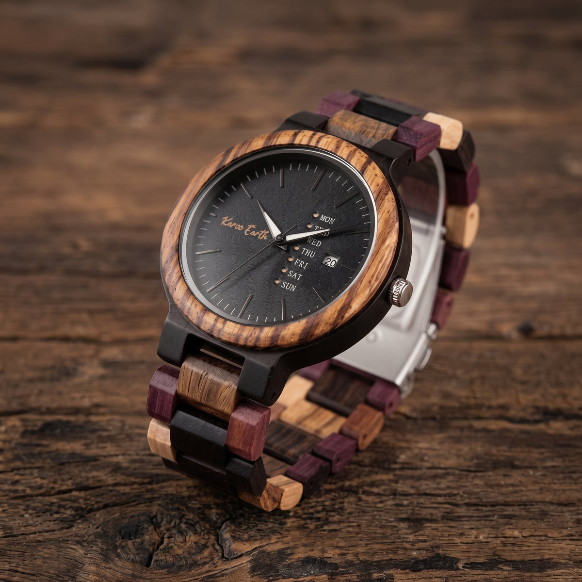 The Men's Ebony Walnut Strap Karoo Earth Wooden Watch - Karoo Earth