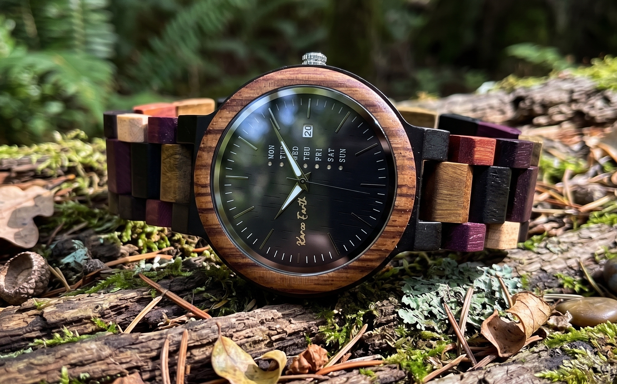 The Multi - wood Karoo Earth Chronograph Wooden Watch - Karoo Earth