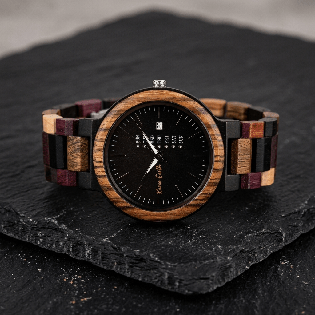 The Multi - wood Karoo Earth Chronograph Wooden Watch - Karoo Earth