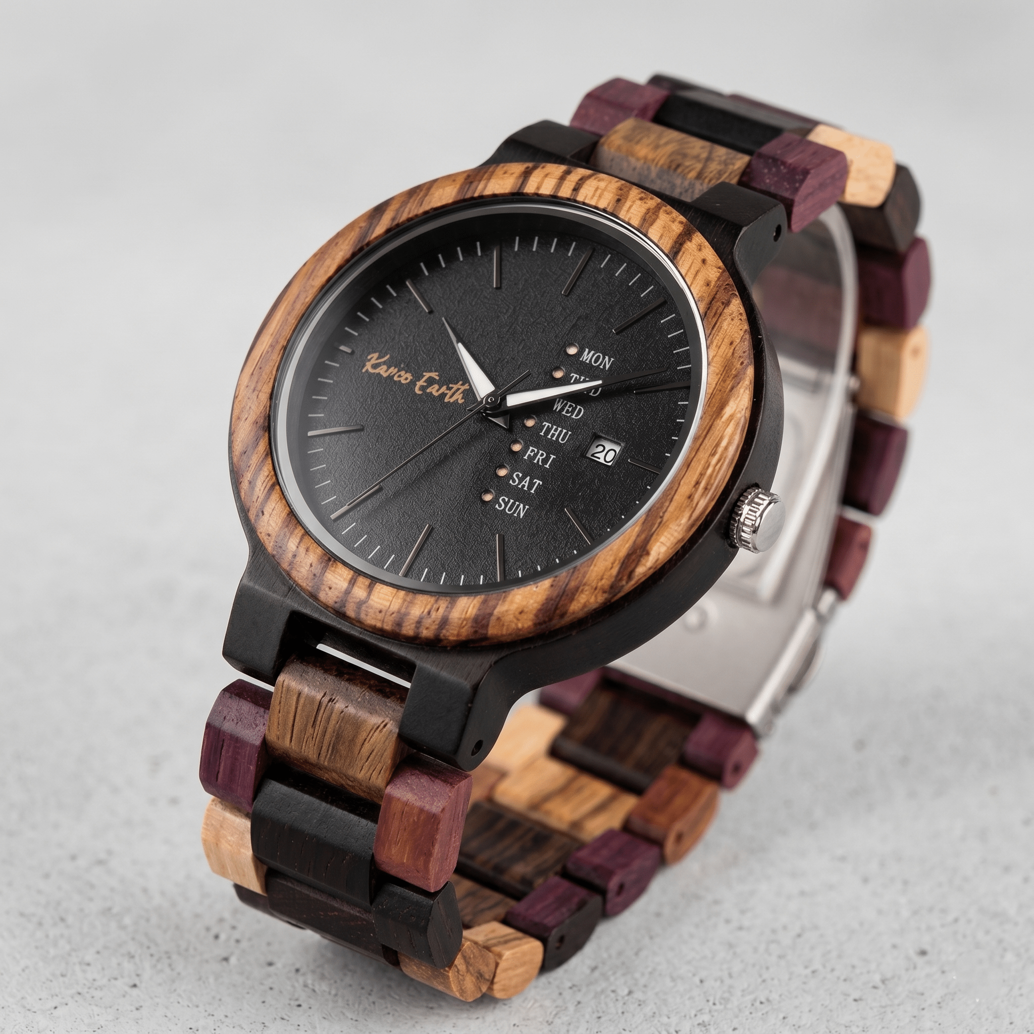 The Multi - wood Karoo Earth Chronograph Wooden Watch - Karoo Earth