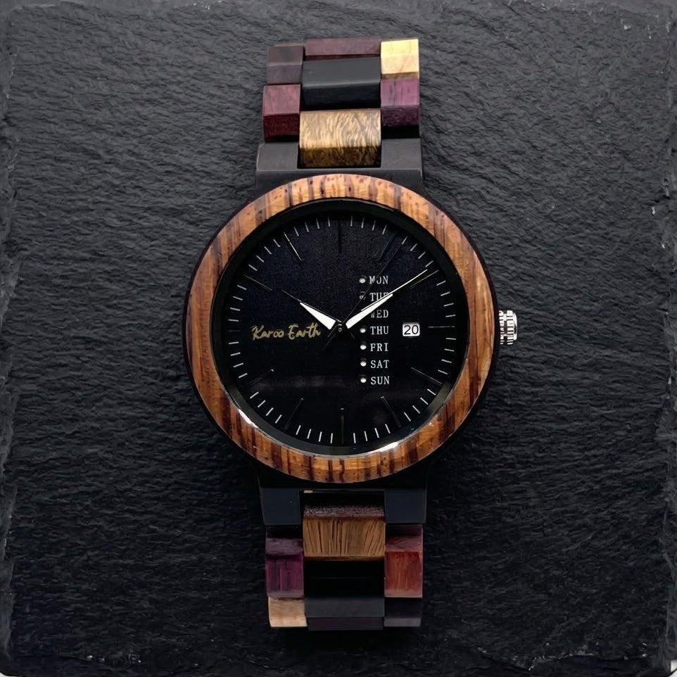The Multi - wood Karoo Earth Chronograph Wooden Watch - Karoo Earth