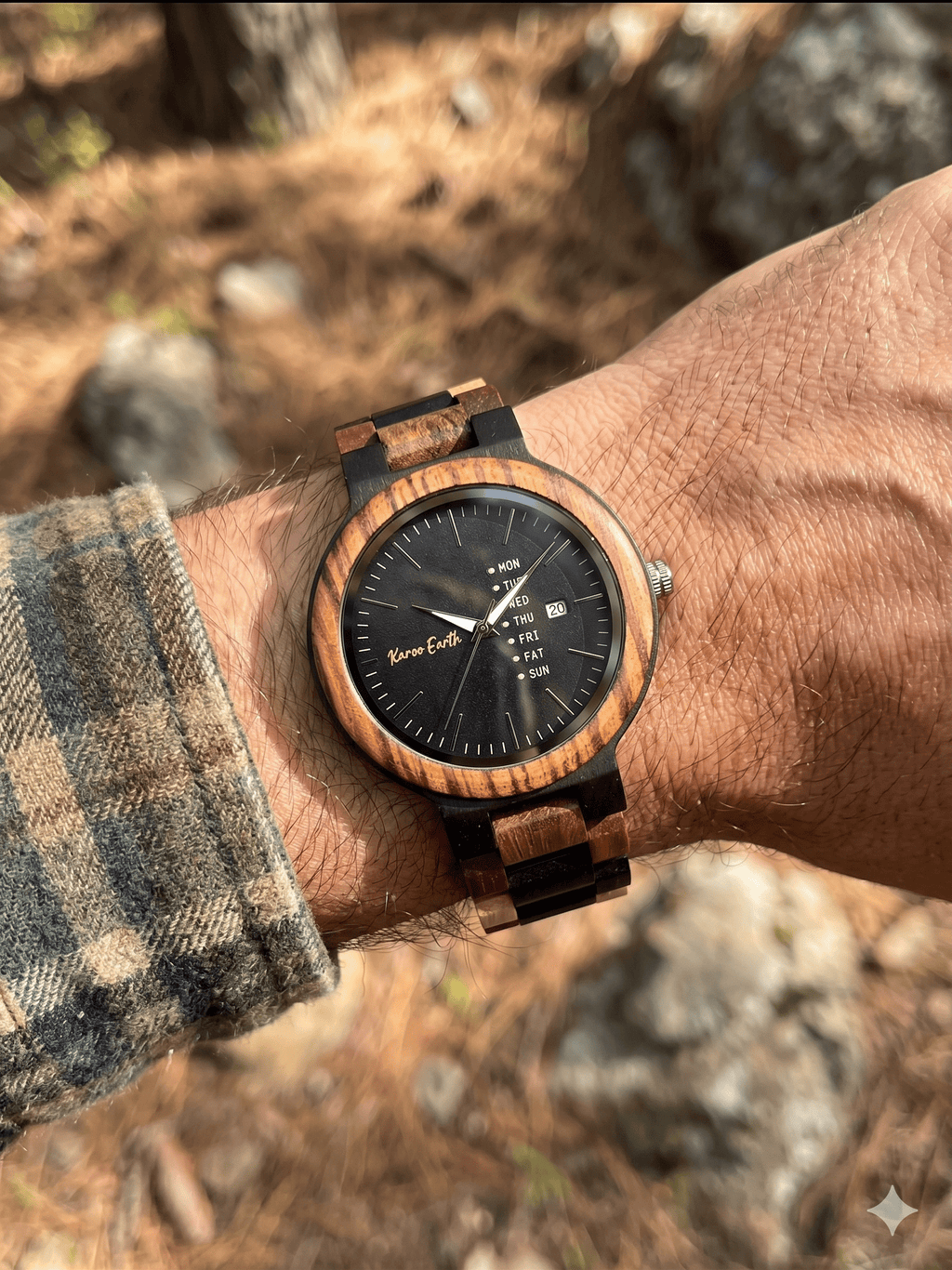 The Multi - wood Karoo Earth Chronograph Wooden Watch - Karoo Earth