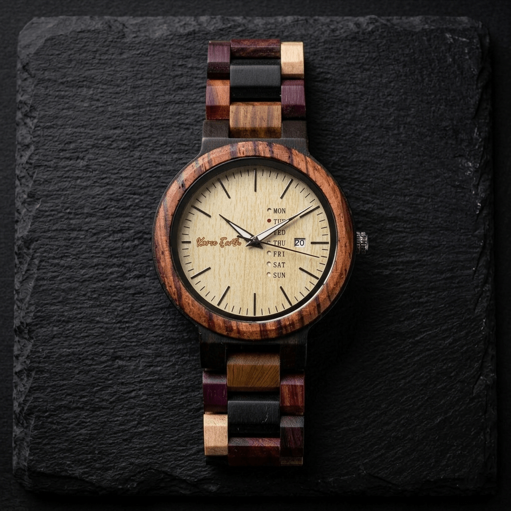 The Multi - wood, Maple face Karoo Earth Chronograph Wooden Watch - Karoo Earth