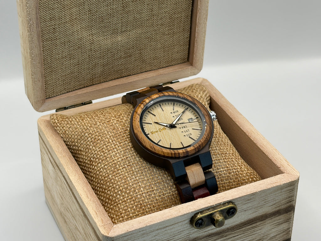 The Multi-wood Maple face Karoo Earth Ladies Chronograph Wooden Watch - Karoo Earth