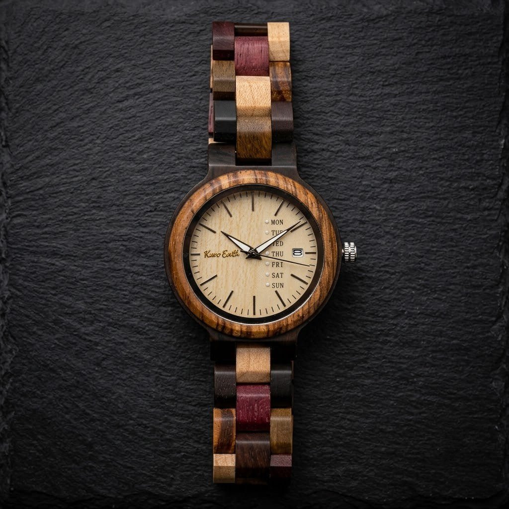 The Multi-wood Maple face Karoo Earth Ladies Chronograph Wooden Watch - Karoo Earth