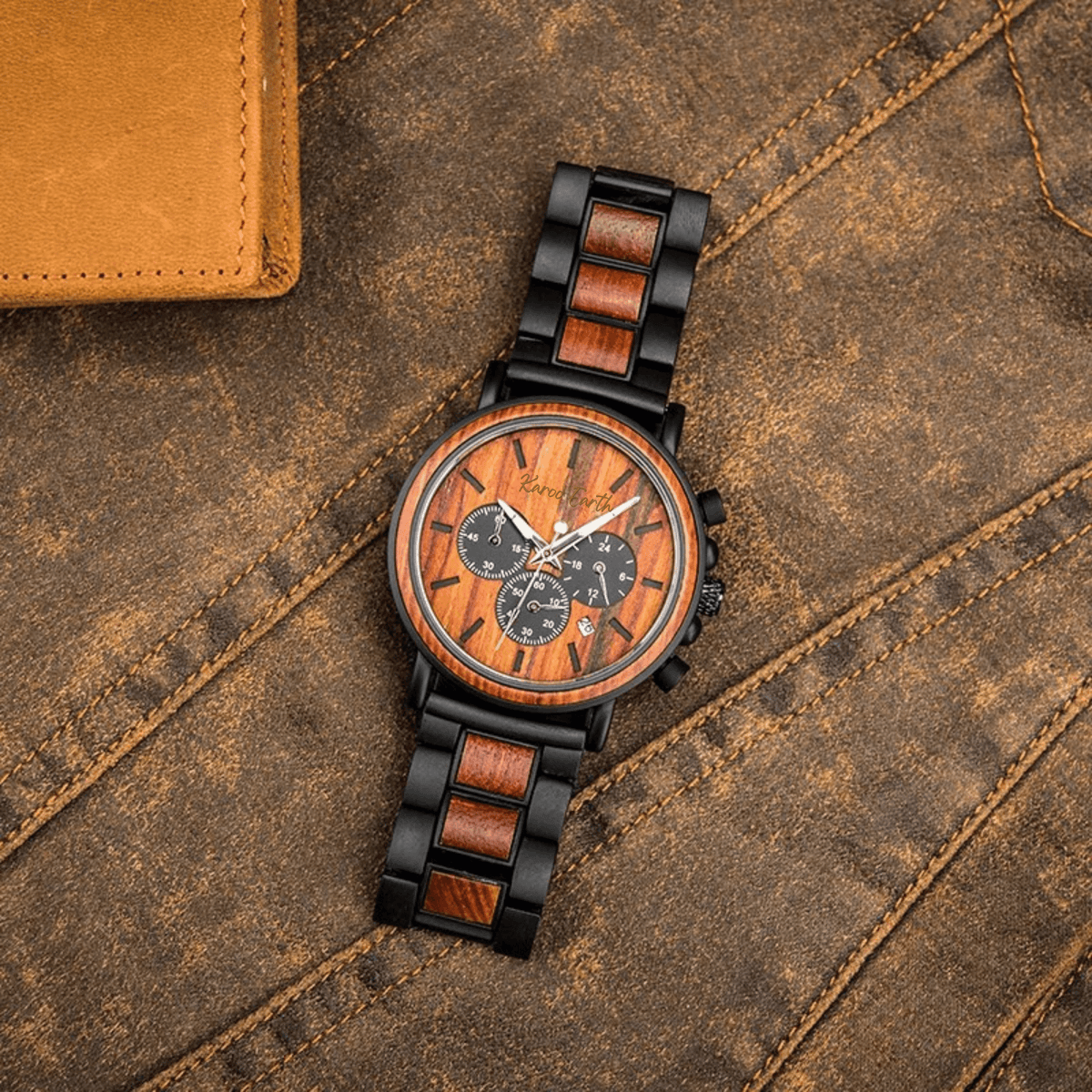 The Red Sandalwood Karoo Earth Chronograph Wooden Watch - Karoo Earth