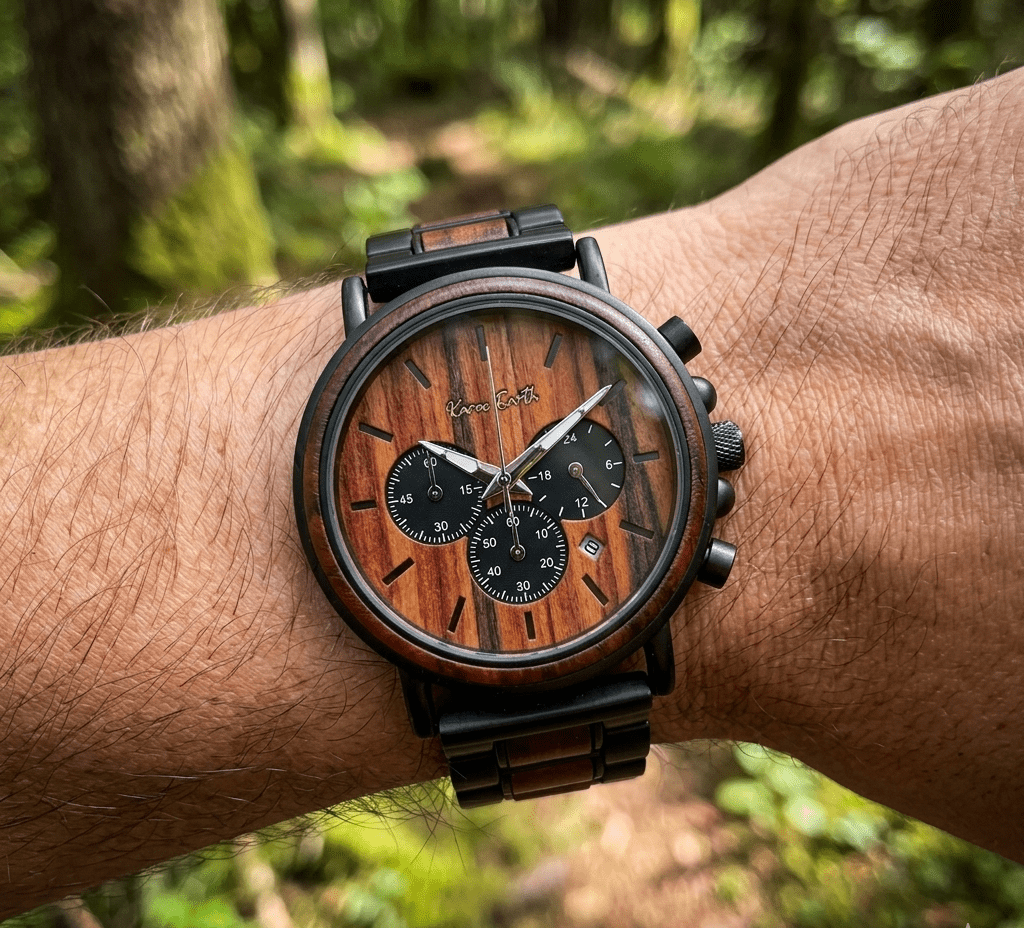 The Rosewood Karoo Earth Chronograph Wooden Watch - Karoo Earth