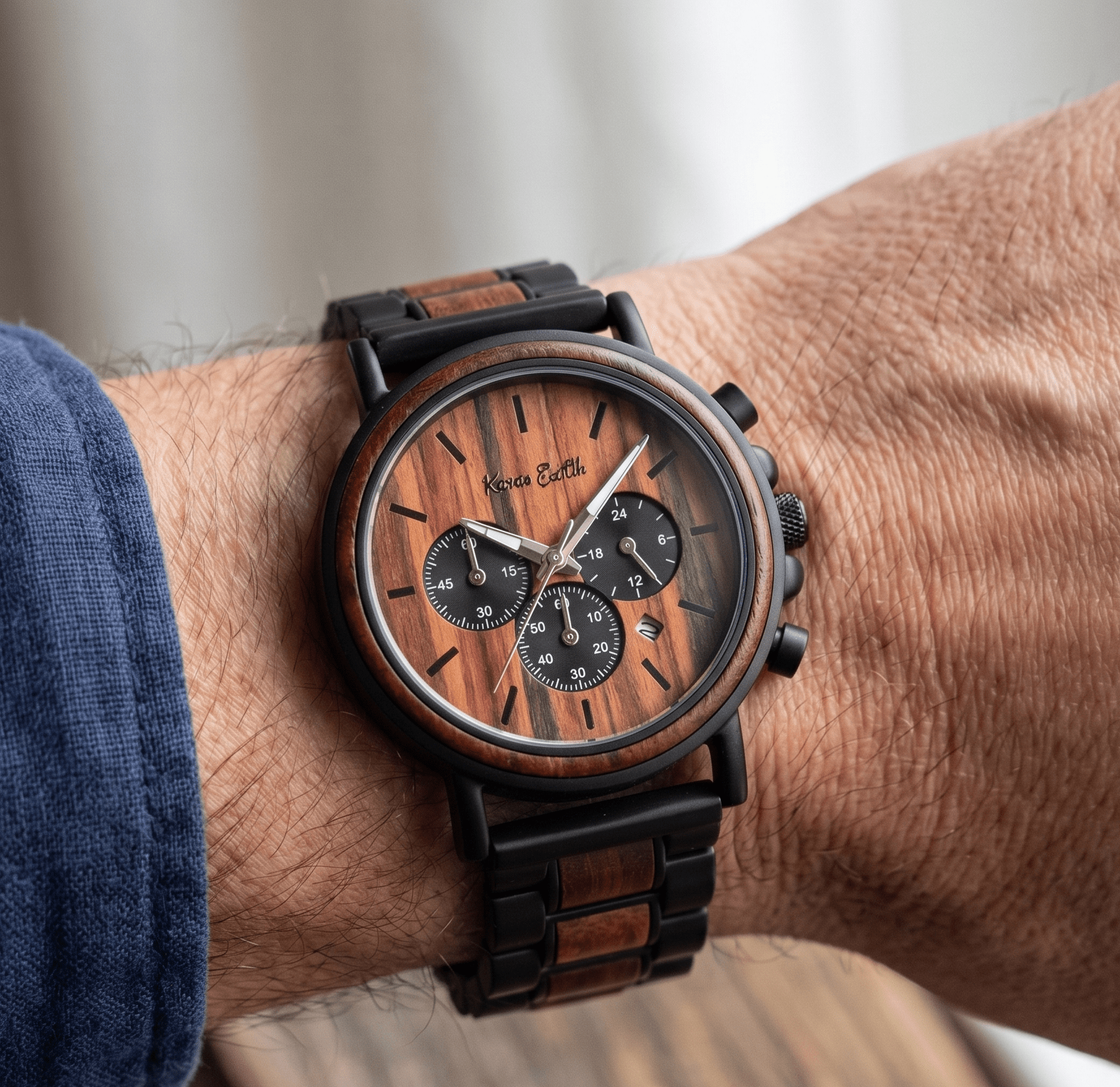 The Rosewood Karoo Earth Chronograph Wooden Watch - Karoo Earth