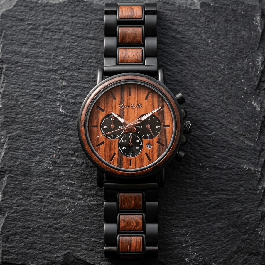 The Rosewood Karoo Earth Chronograph Wooden Watch - Karoo Earth