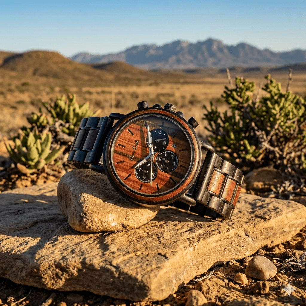 The Rosewood Karoo Earth Chronograph Wooden Watch - Karoo Earth