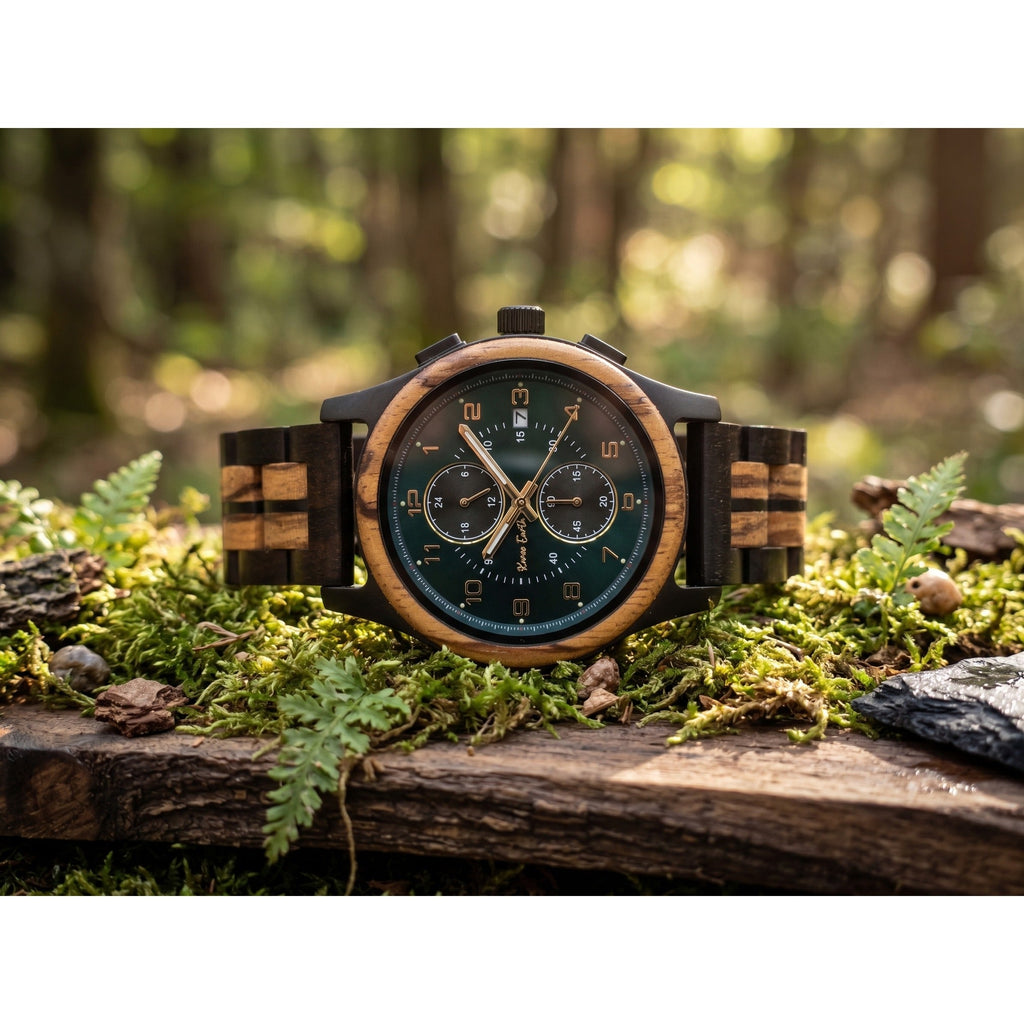 The Sapphire Zebra wood Karoo Earth Chronograph Wooden Watch - Karoo Earth