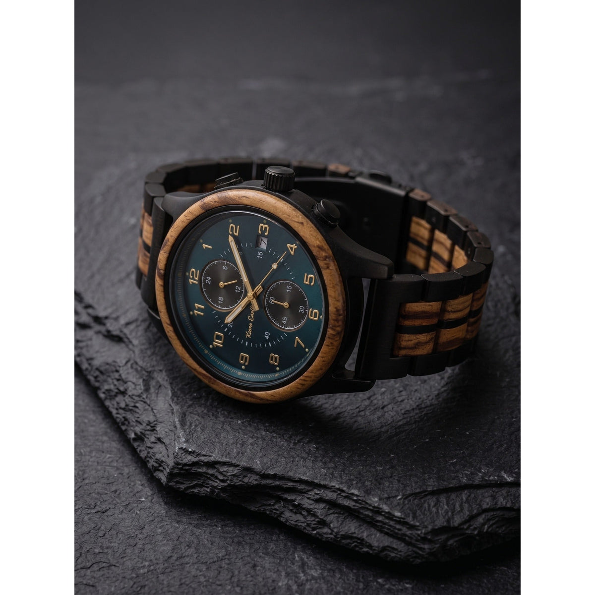 The Sapphire Zebra wood Karoo Earth Chronograph Wooden Watch - Karoo Earth