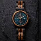 The Sapphire Zebra wood Karoo Earth Chronograph Wooden Watch - Karoo Earth