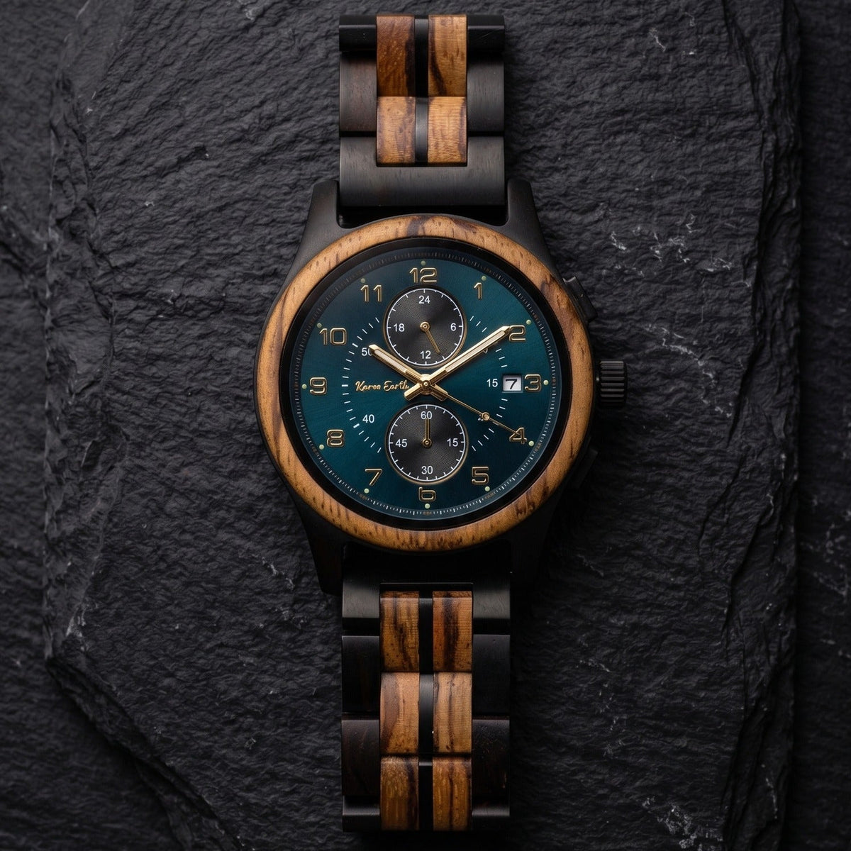 The Sapphire Zebra wood Karoo Earth Chronograph Wooden Watch - Karoo Earth