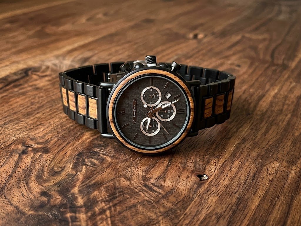The Slate and Tigerwood Karoo Earth Chronograph Wooden Watch - Karoo Earth