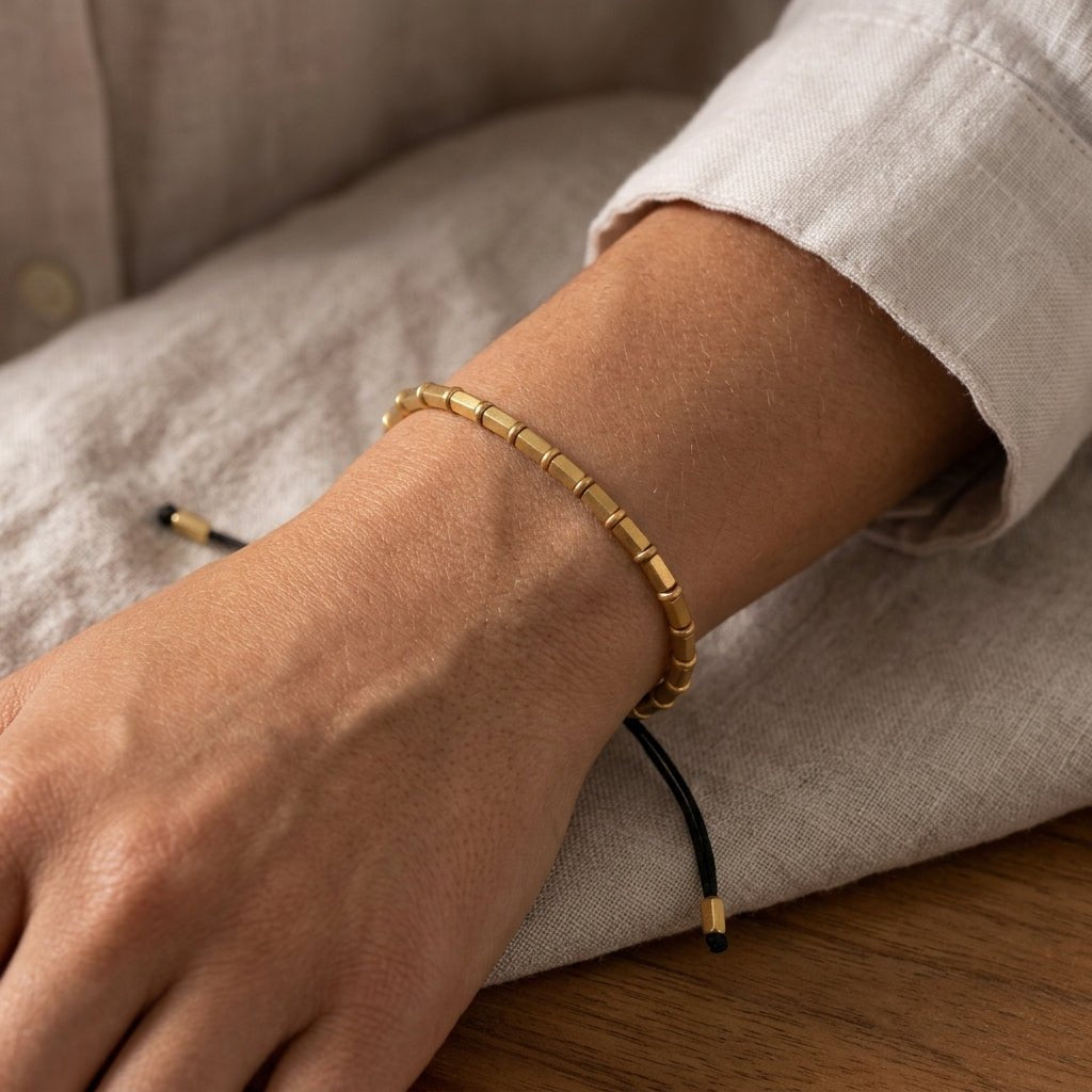 Tibetan Buddhist Long Copper Beads Bracelet (Black) - Karoo Earth