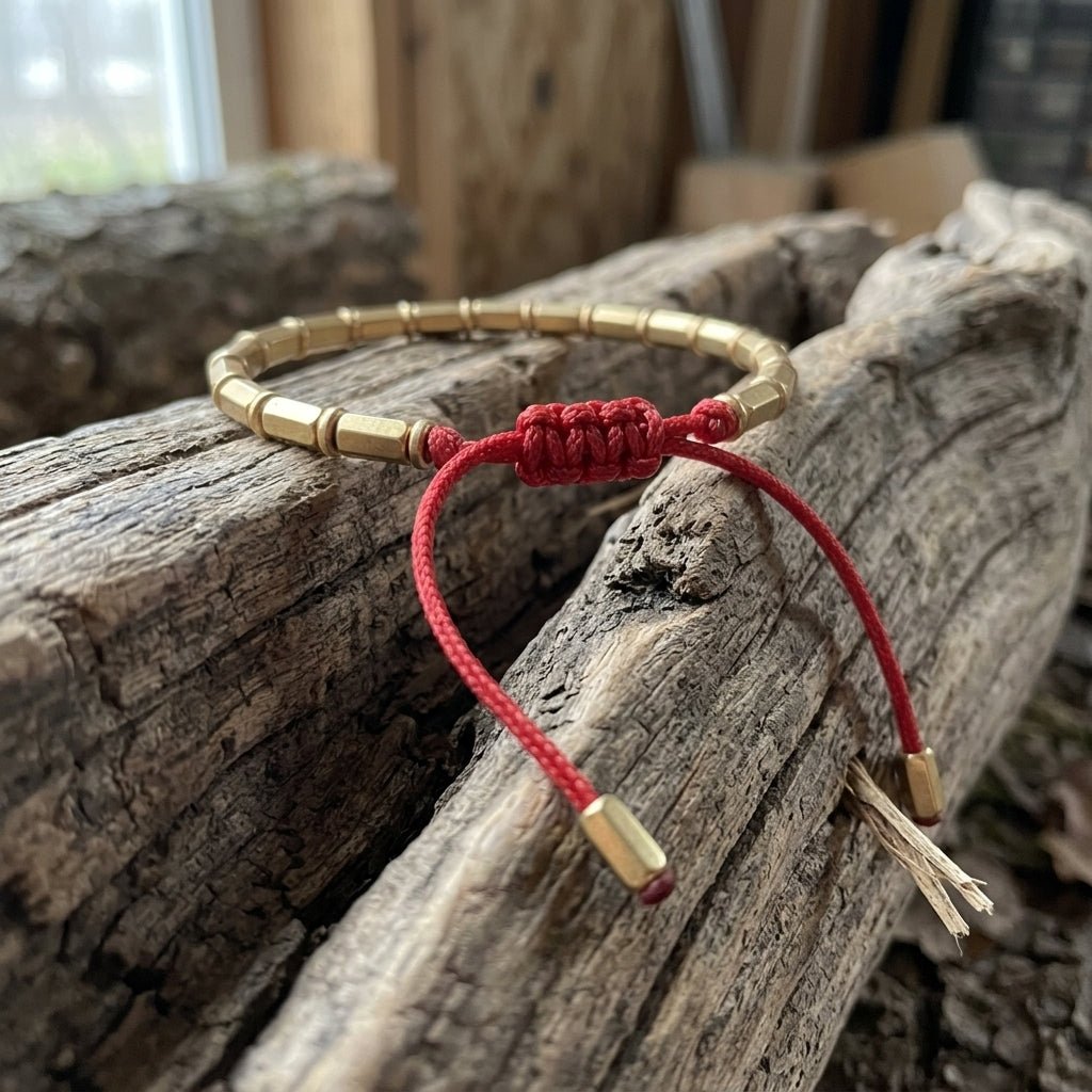 Tibetan Buddhist Long Copper Beads Bracelet (Red) - Karoo Earth