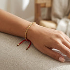 Tibetan Buddhist Long Copper Beads Bracelet (Red) - Karoo Earth