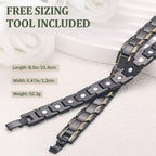 Titanium Steel Link Magnetic Bracelet with Gold Accent - Karoo Earth