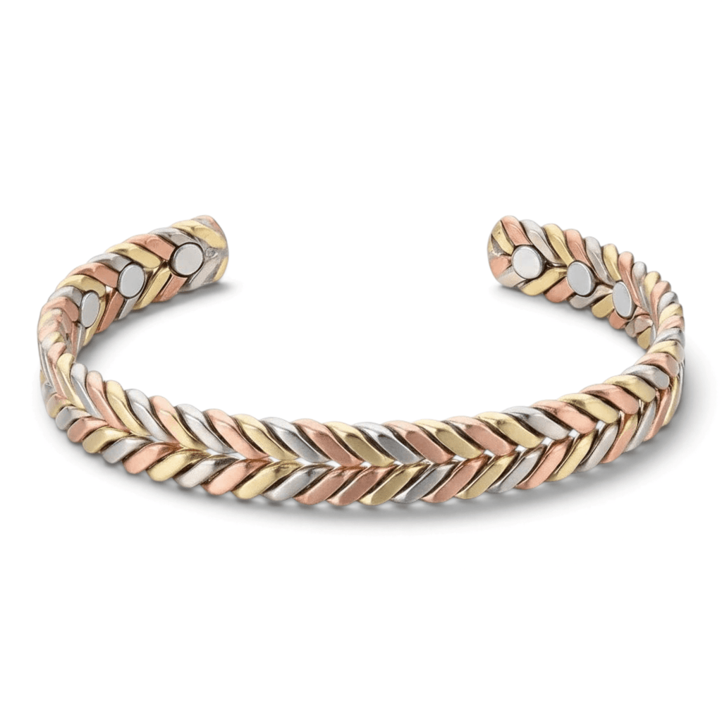 Tri-colour Copper Herringbone Bracelet - Karoo Earth