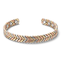 Tri-colour Copper Herringbone Bracelet - Karoo Earth