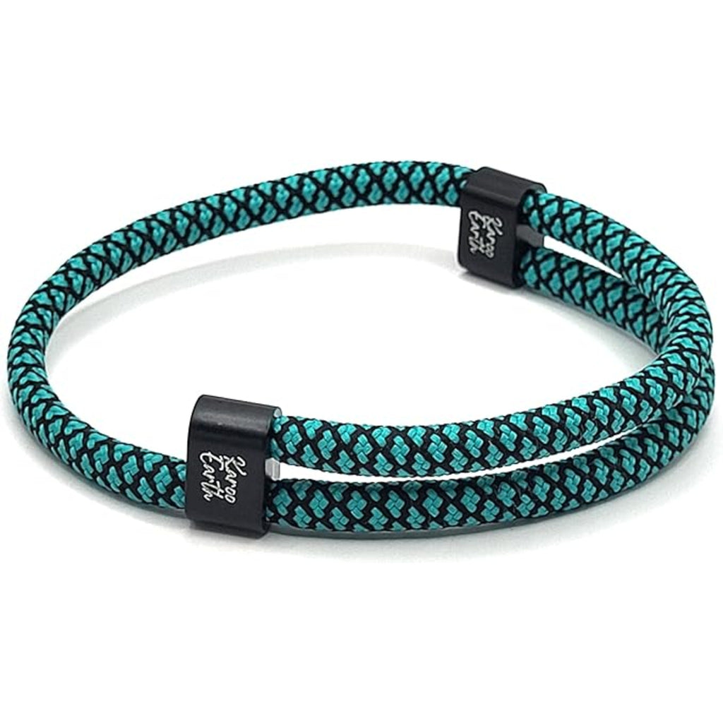 Turquoise & Black Karoo Earth Rope Adjustable Paracord Bracelet - Karoo Earth