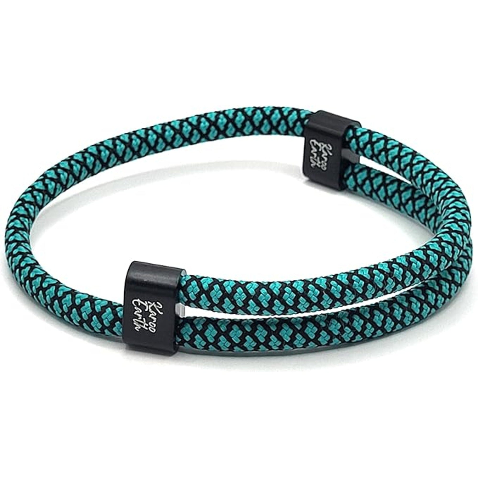 Turquoise & Black Karoo Earth Rope Adjustable Paracord Bracelet - Karoo Earth