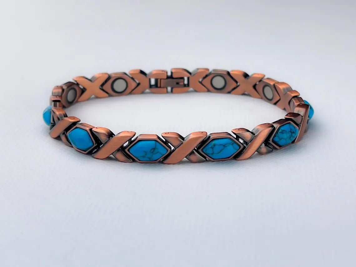 Turquoise Copper Magnetic Bracelet with Resizing Tool - Karoo Earth