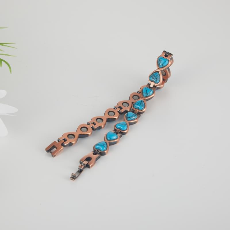 Turquoise Heart Copper Magnetic Bracelet - Karoo Earth