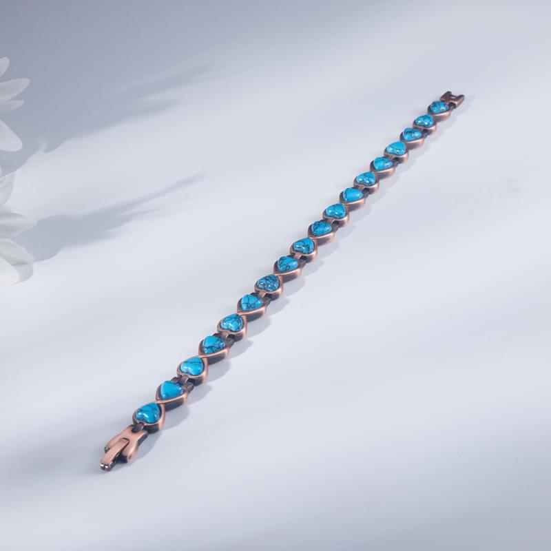 Turquoise Heart Copper Magnetic Bracelet - Karoo Earth