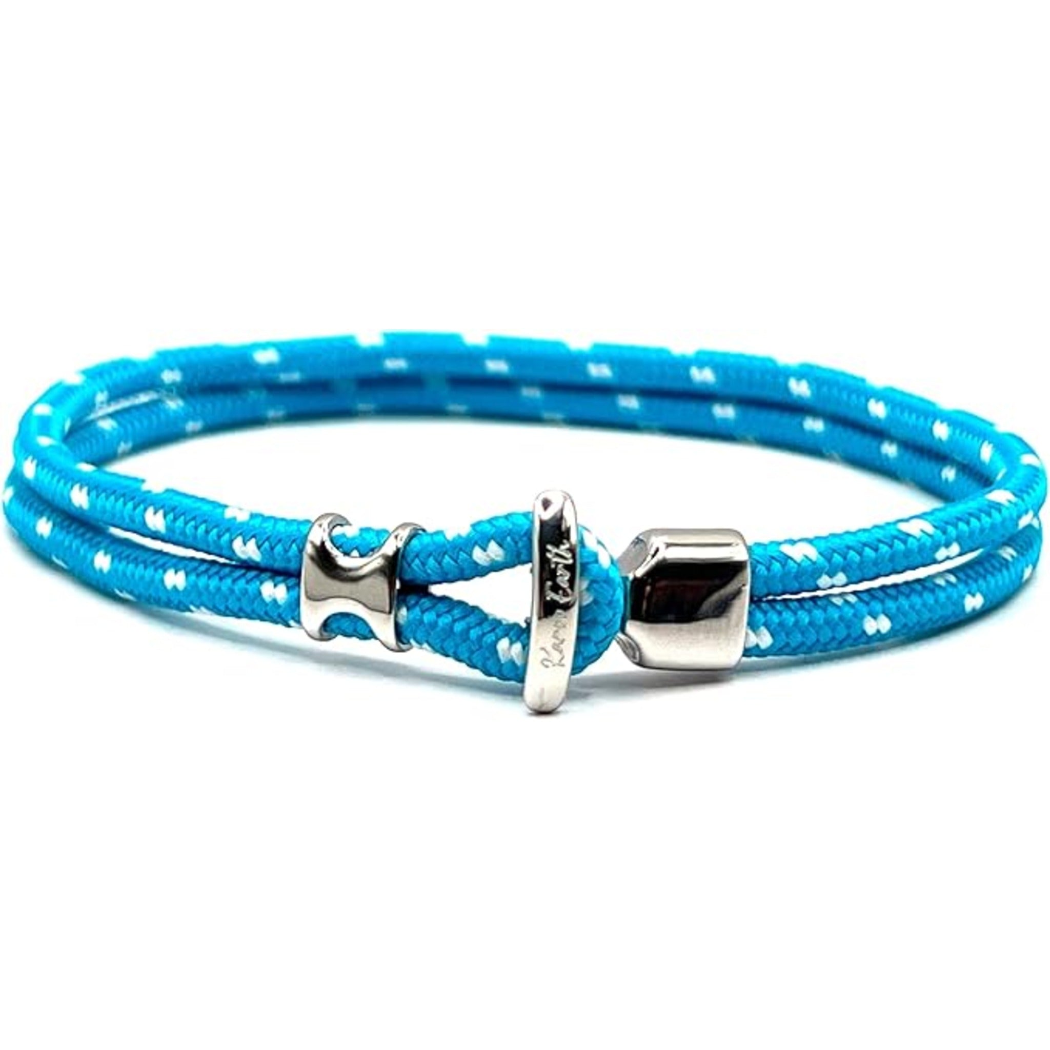 Turquoise Minimalist Rope Bracelet with Stainless Steel Hook Clasp - Karoo Earth