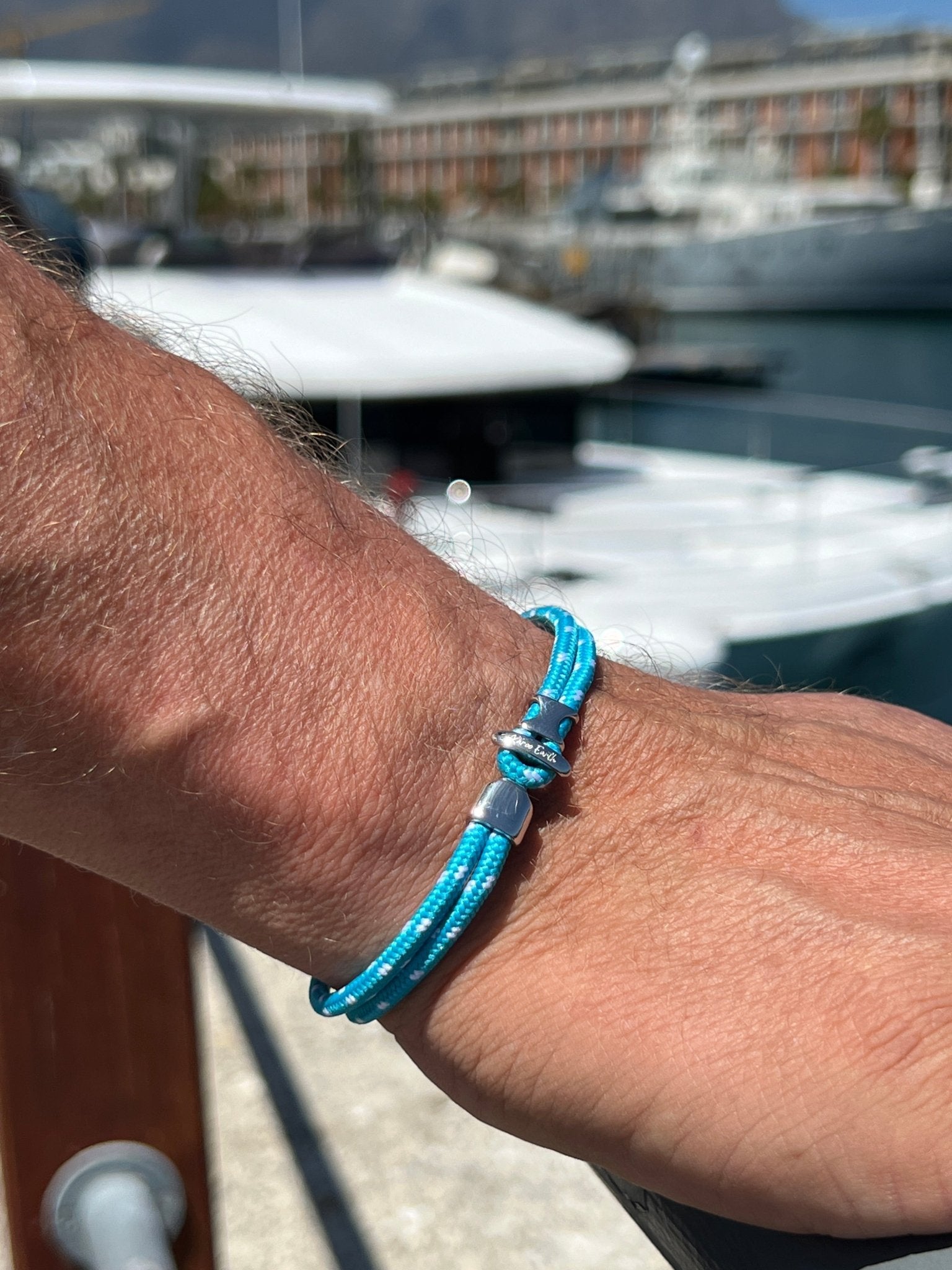 Turquoise Minimalist Rope Bracelet with Stainless Steel Hook Clasp - Karoo Earth