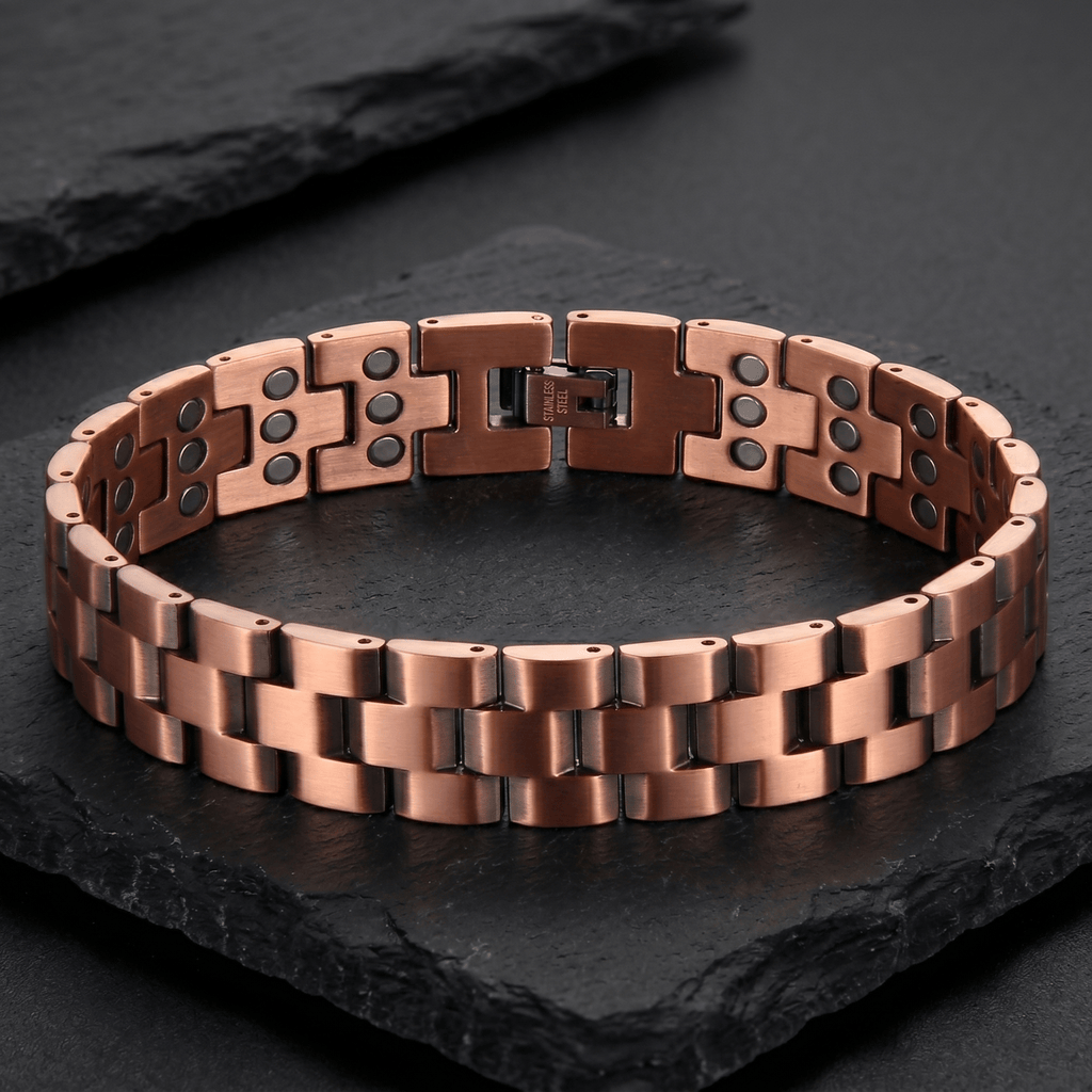 Ultra Strength 63 magnets inter - Linked Pure Copper Bracelet - Karoo Earth
