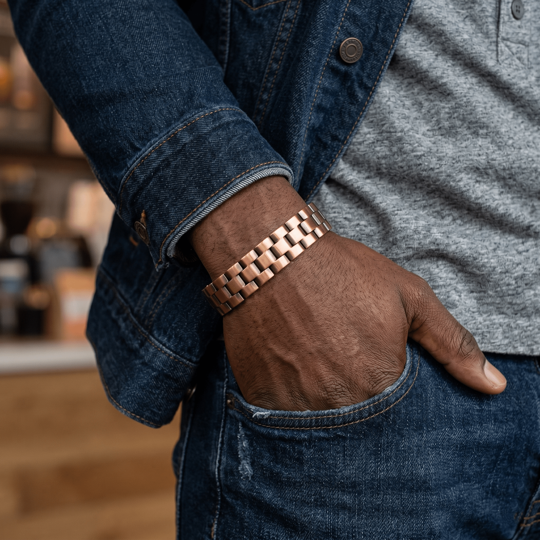 Ultra Strength 63 magnets inter - Linked Pure Copper Bracelet - Karoo Earth
