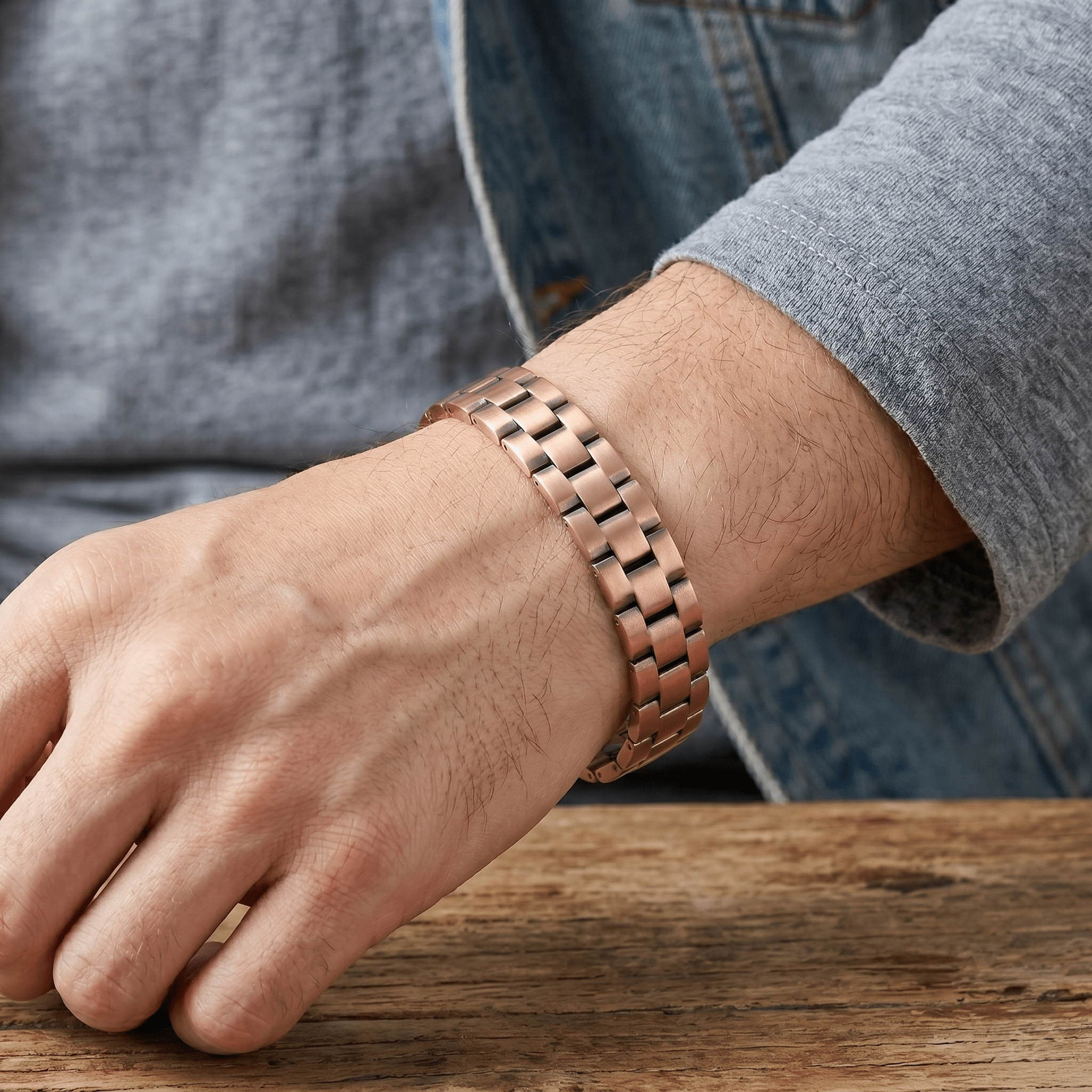 Ultra Strength 63 magnets inter - Linked Pure Copper Bracelet - Karoo Earth