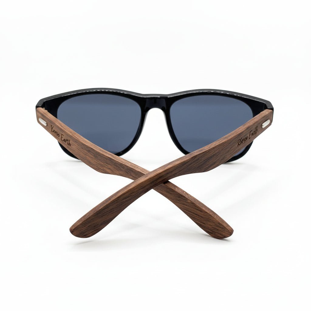 Unisex Walnut Wood Sunglasses UV400 - Black - Karoo Earth